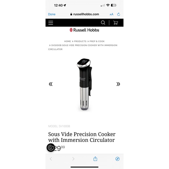 Russell Hobbs Sous Vide Precision Cooker with Immersion Circulator - Picture 1 of 5